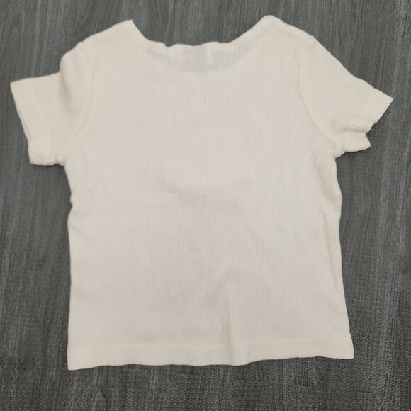 Vintage Girls In Design White Ribbed Top w/Fuzzy Kitty Cat On Front 4-6 - Picture 2 of 6